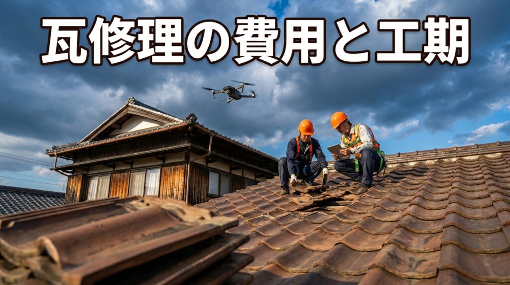 瓦修理の費用と工期|破損パターン別の対応