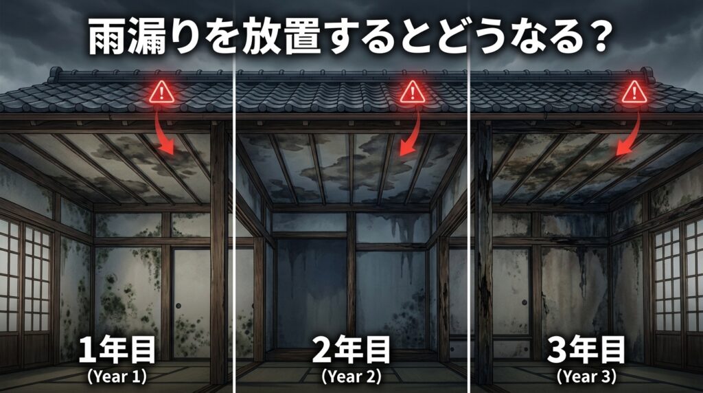 雨漏りを放置するとどうなる？3年後に起きる5つの異変