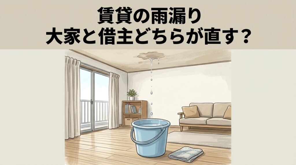 賃貸の雨漏りは大家負担?借主の対応と注意点