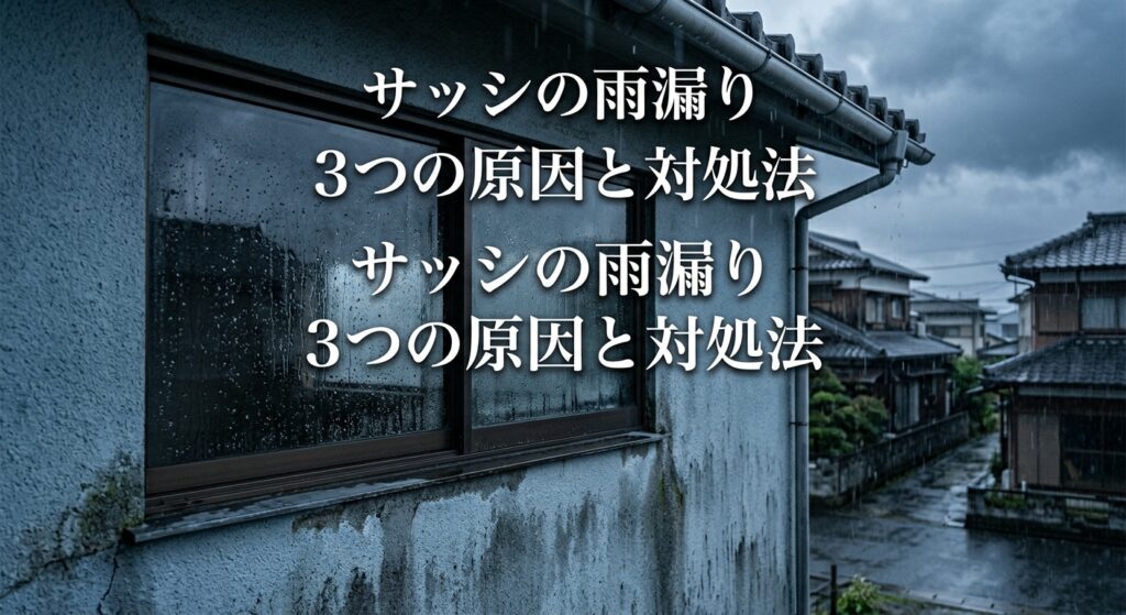 サッシの雨漏り|梅雨に多発する3大原因と対処法