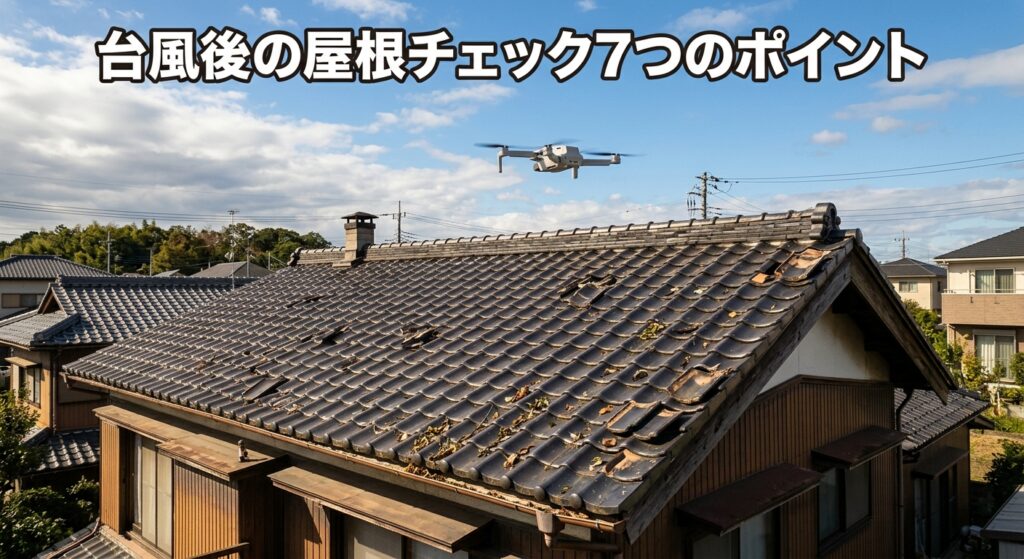 台風後の屋根確認|チェックすべき7つのポイント