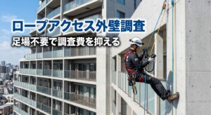 ロープアクセス外壁調査|足場不要で調査費を抑える