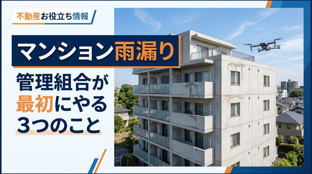 マンション雨漏り|管理組合が最初にやる3つのこと