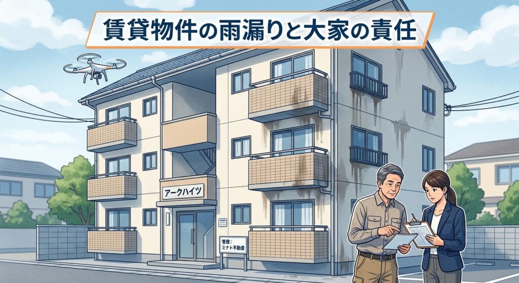 賃貸物件の雨漏りと大家の責任|修繕義務の範囲