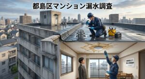 都島区マンション漏水調査|配管か屋上防水か切り分ける手順